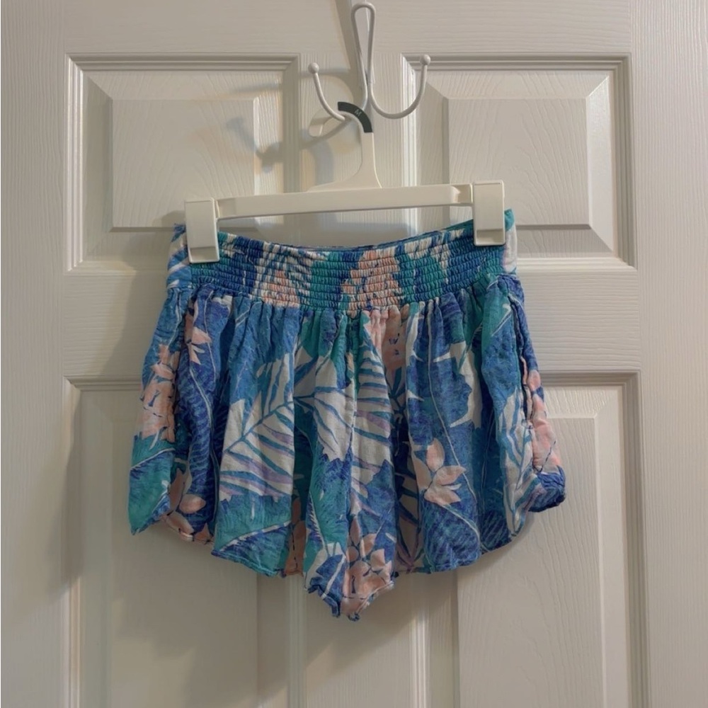 American Eagle Outfitters High Waist Blue and Pink Shorts